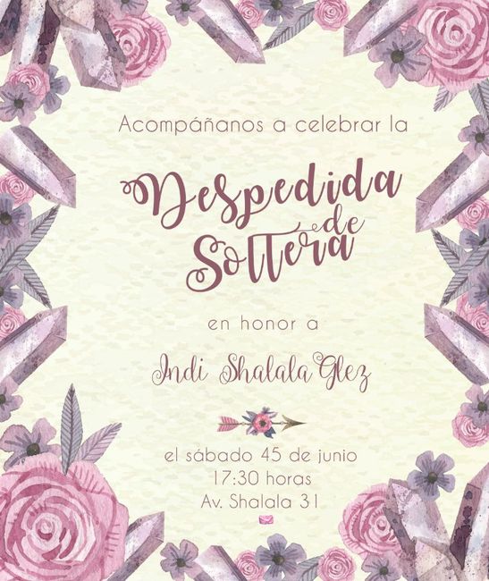 Invitación que diseñé para mi Despedida de Soltera