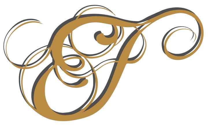 EF - inciales en dorado