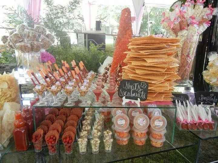 mesa de frituras saladas