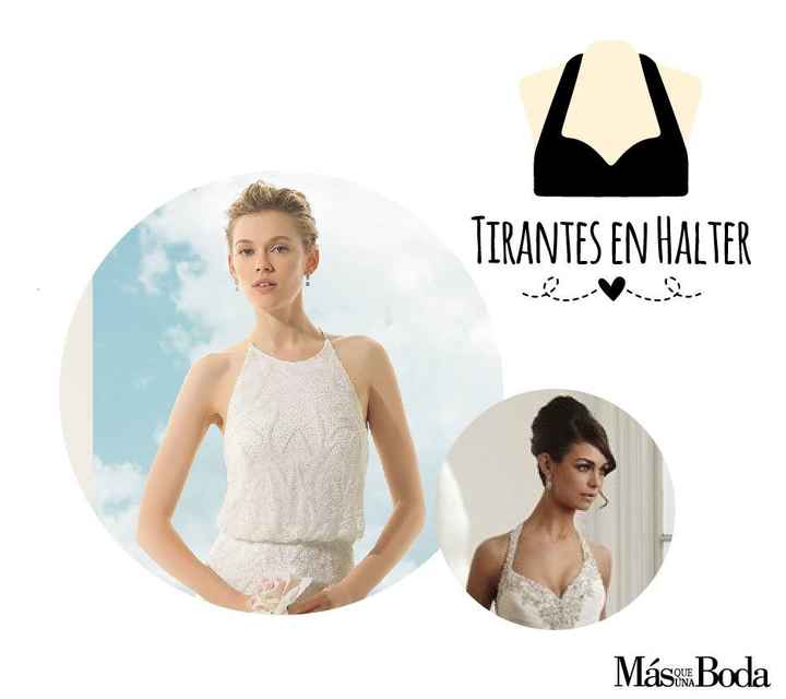Si tu vestido tiene este tipo de escote, no uses collares; los tirantes harán el trabajo de atraer l