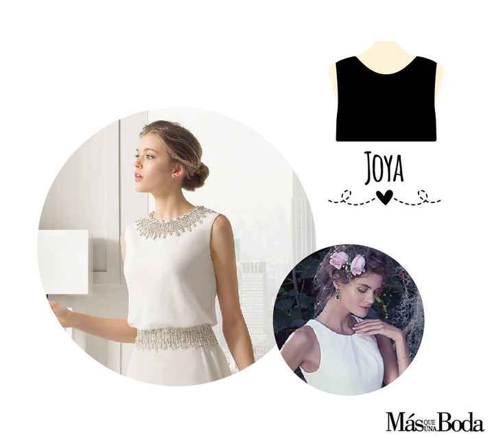 La única opción para este escote es llevar aretes pequeños y discretos o bien unos aretes medianamen