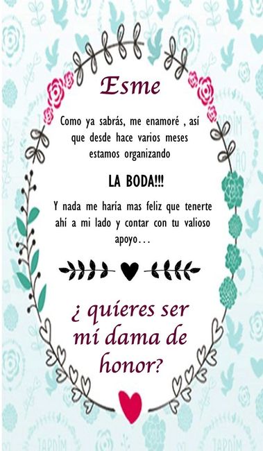 Invitación damas de honor