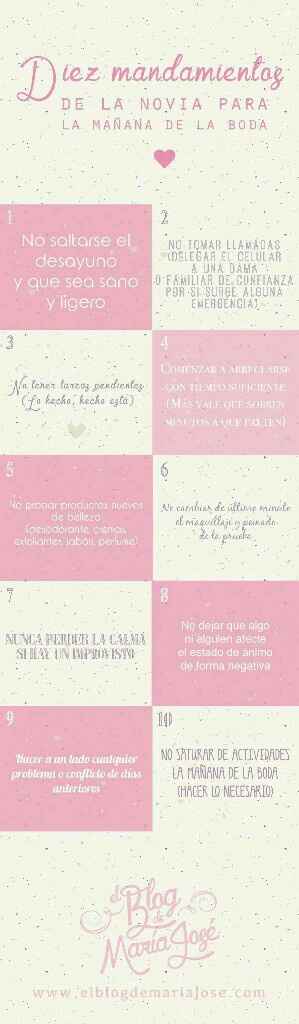 Recomendaciones para el día de la boda - 1