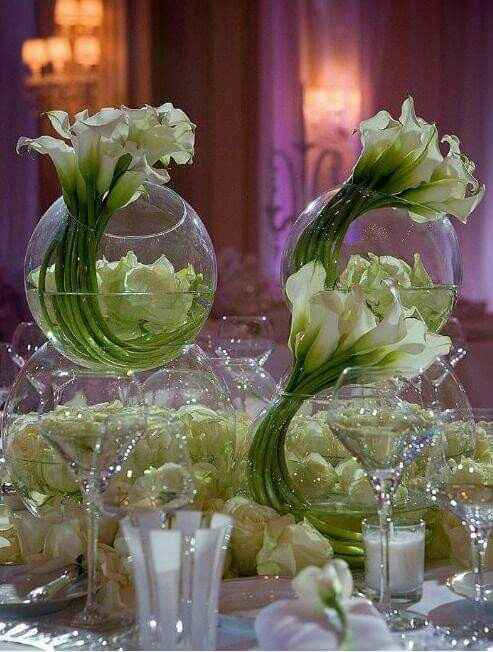 Centro de mesa con peceras. - 2