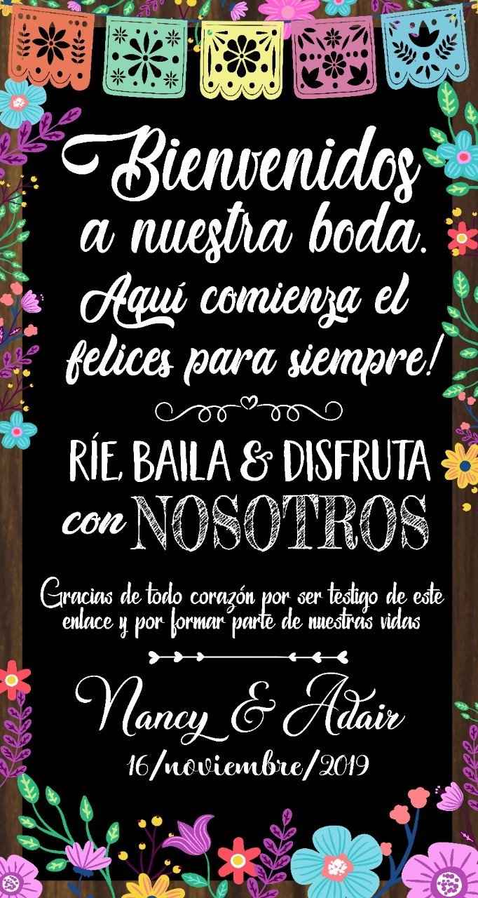 Letrero de Bienvenida