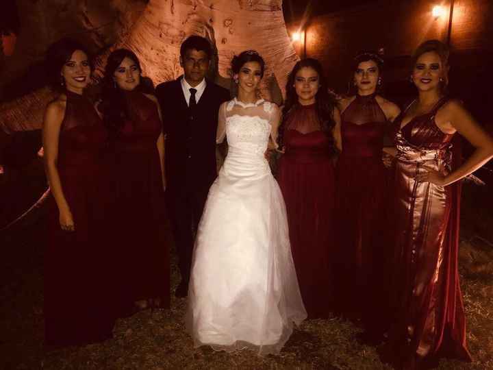 Con mis damas y dama de honor (hermana) 