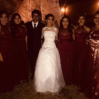 Con mis damas y dama de honor (hermana) 