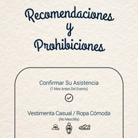 Recomendaciones y prohibiciones en invitación.