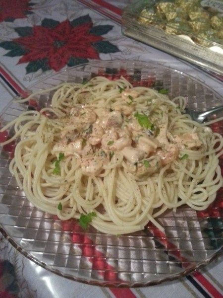 Con marisco a la crema