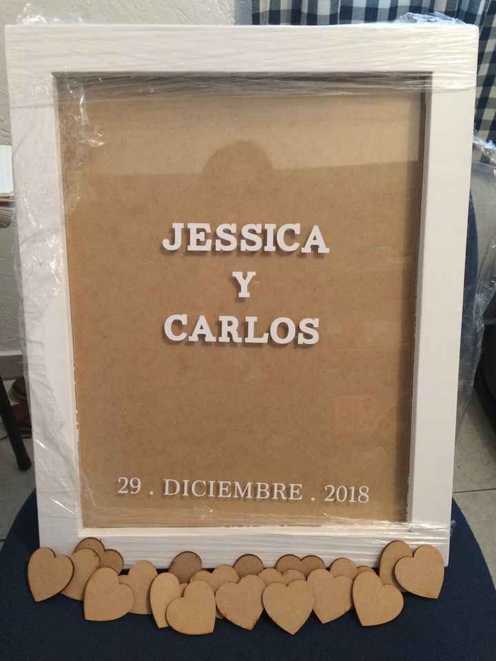 Cuadro de firmas con corazones - 1