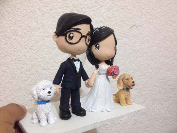 Muñecos para el pastel 🎂🐶🤵🏻👰🏻🐶 - 3