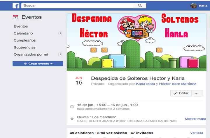 Evento en Facebook