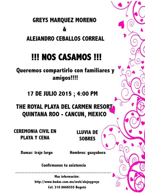 tarjeta para mi boda
