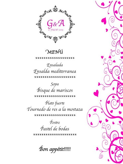 menu boda