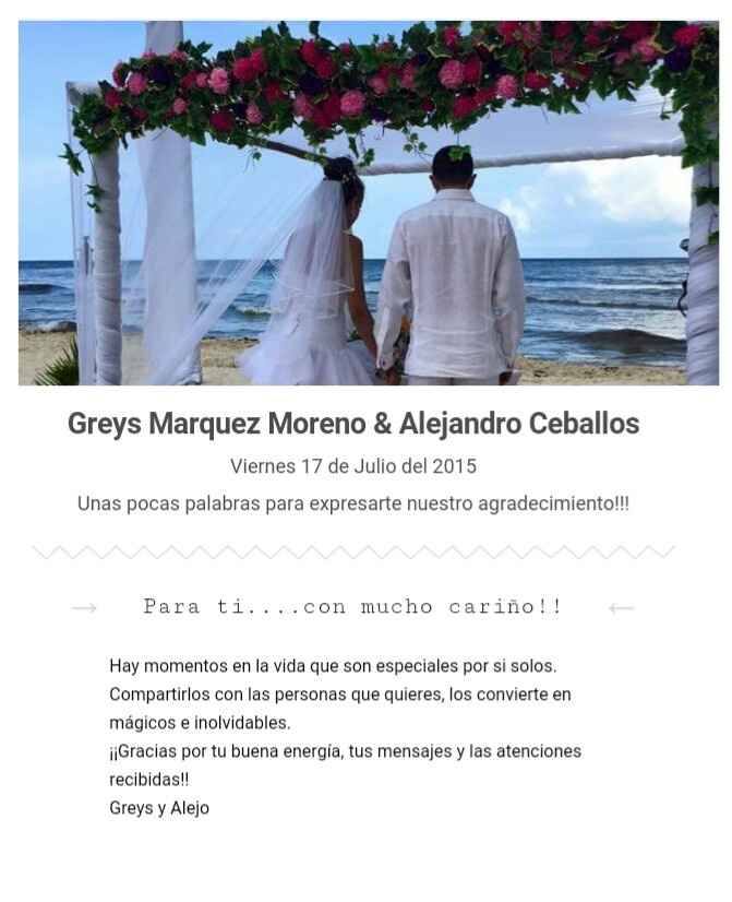 Tarjeta de agradecimiento virtual después de la boda!! - 1