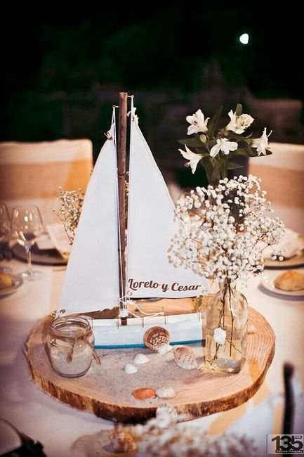 Arreglos para mesa tematica playa - 1
