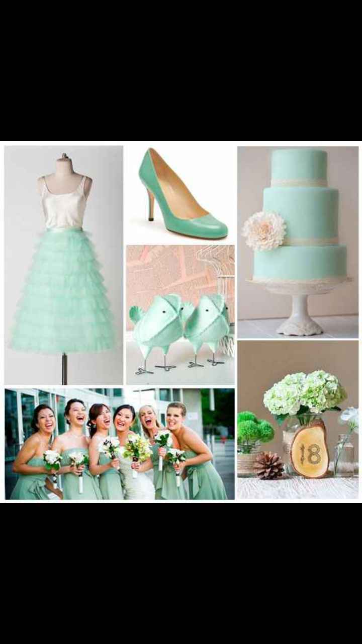 Clubs de novias color coral / menta - 1
