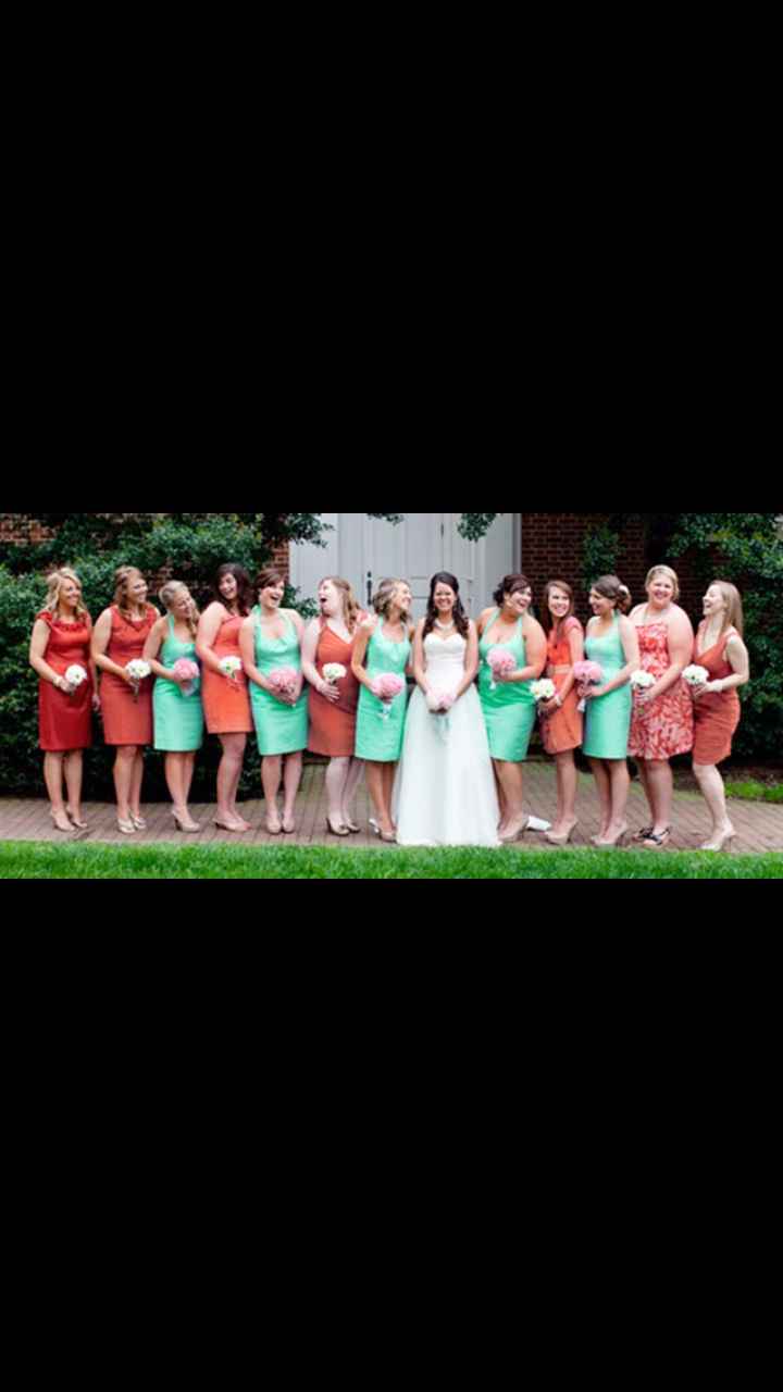 Clubs de novias color coral / menta - 4