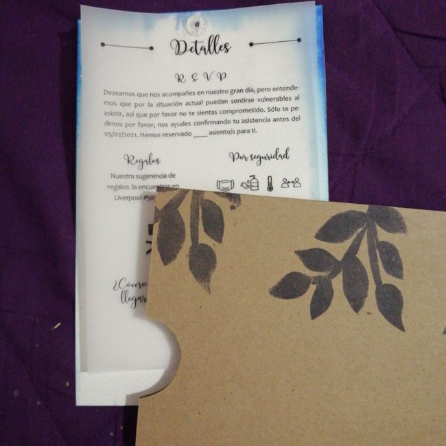 Donde agregar el número de evento de la mesa de regalos a las invitaciones 2