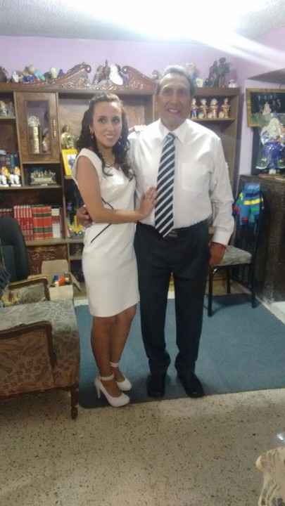 Con mi papá, antes de la ceremonia