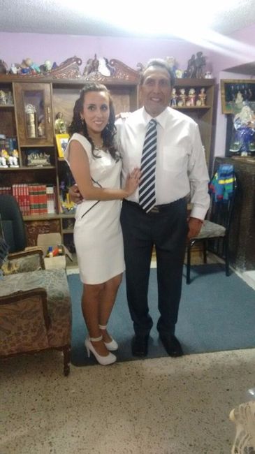 Con mi papá, antes de la ceremonia