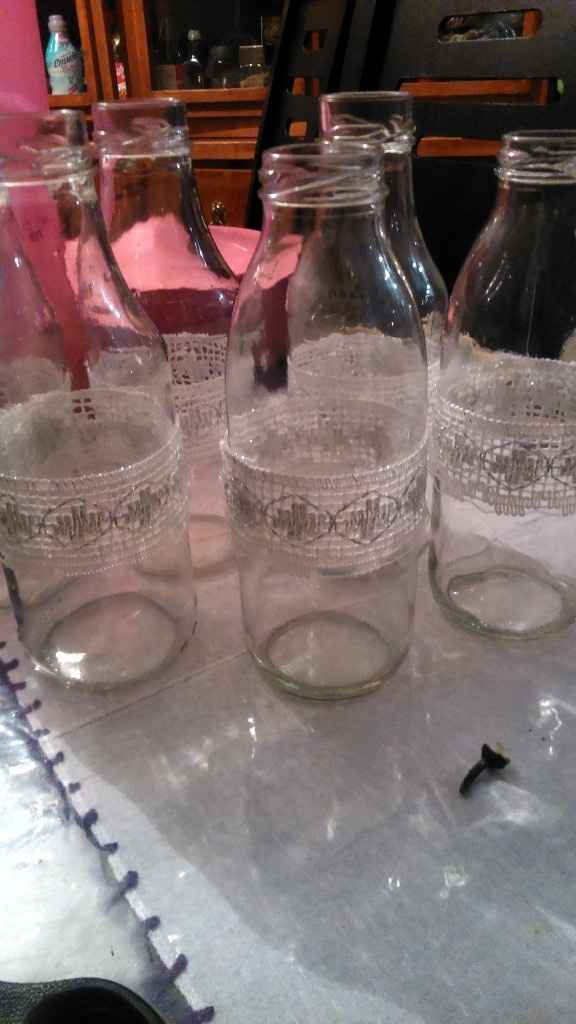 Botellas con encaje