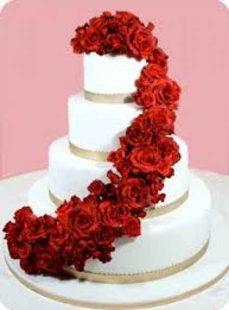 Pastel para boda en color rojo - Foro Banquetes 