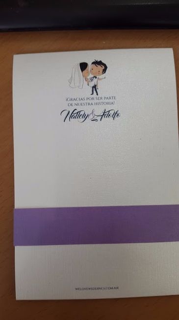 Parte trasera de la invitación