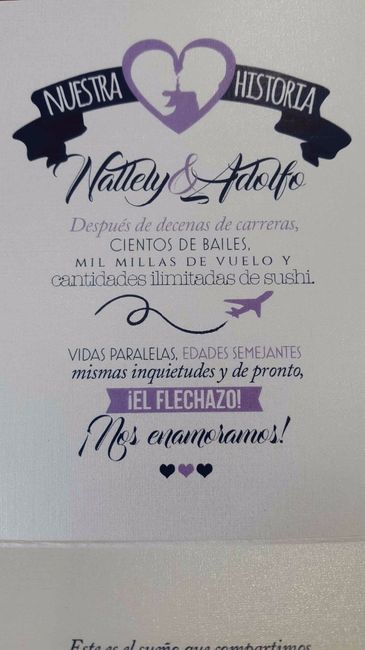 El texto lo escogimos complemente nosotros, entre mi novio y yo basándonos en nuestra historia