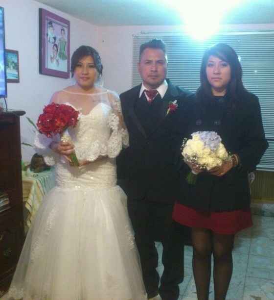 con mi papá y hermana