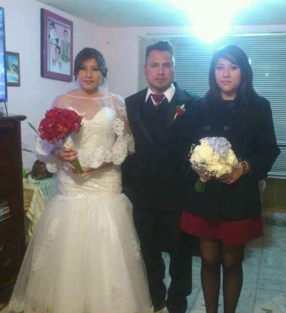 con mi papá y hermana