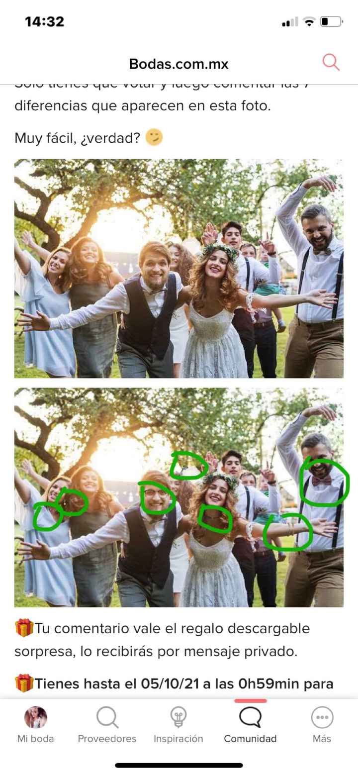 Descubre las 7 diferencias y gana un REGALO DE BODA🎁 - 1