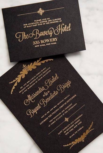 Invitaciones en color negro pero elegantes algunas ideas 19