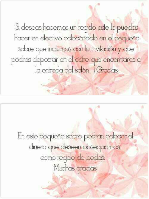 Mesa de regalos o regalo en efectivo? - 1