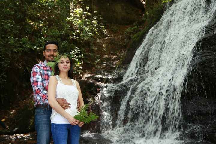 en la cascada 