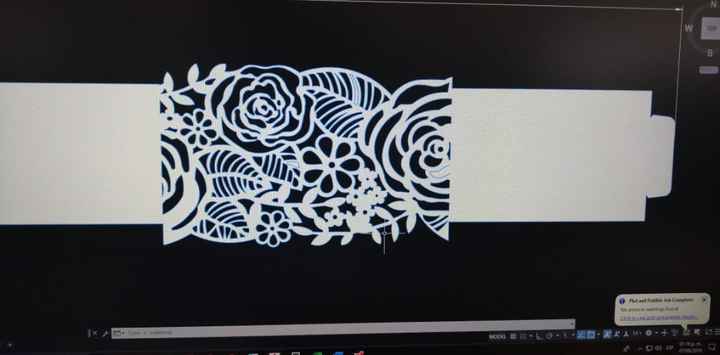 Este es el diseño de la cenefa en el programa para el corte láser