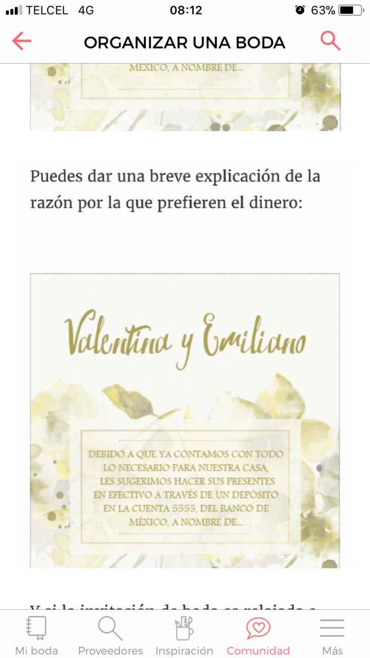 Pedir dinero en vez de regalos - 2