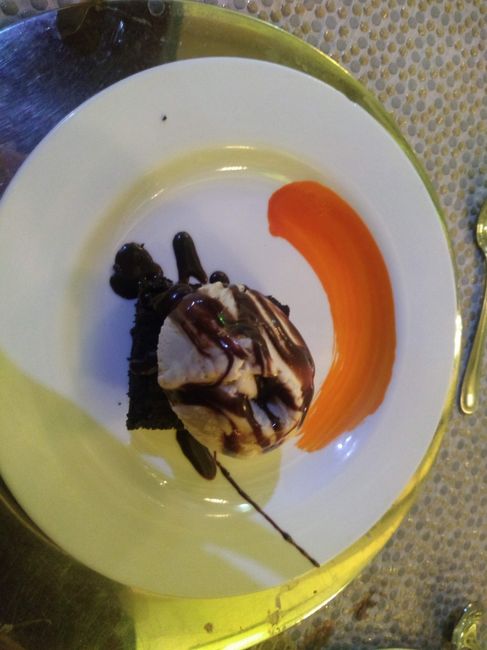 Brownie con nieve