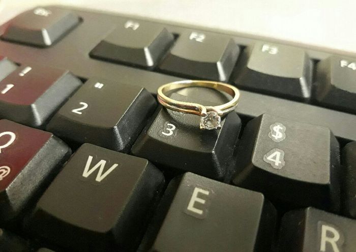 ¿blanco o amarillo? Anillo de compromiso 1