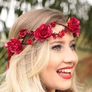  Tocado o diadema? Flores rojas!!! - 6
