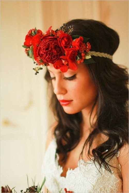  Tocado o diadema? Flores rojas!!! - 2