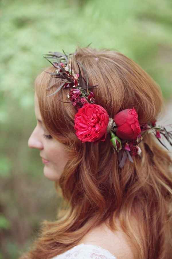  Tocado o diadema? Flores rojas!!! - 5