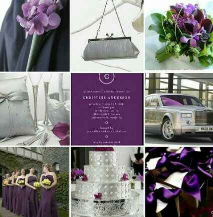 Combinaciones de colores en plateado y morado - 2