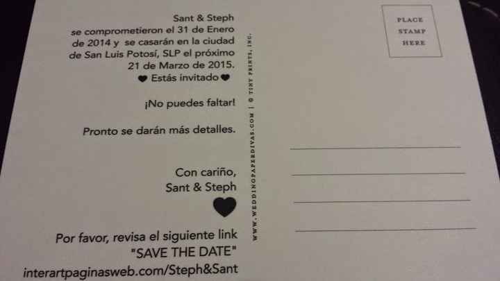 Save the Date (parte trasera)