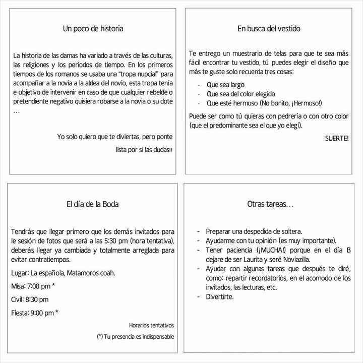 Carta para las damas