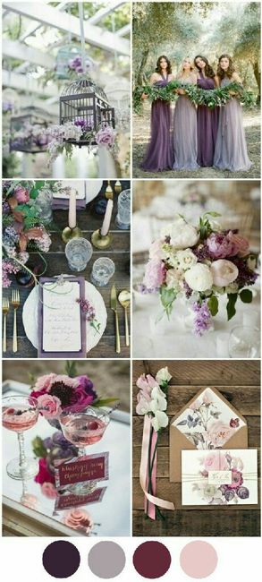 Ideas con color lila y dorado. - 1