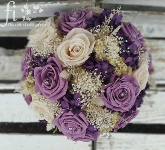 Ideas para un ramo lila/morado con rosas - 1