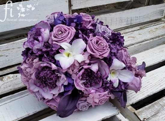 Ideas para un ramo lila/morado con rosas - 2