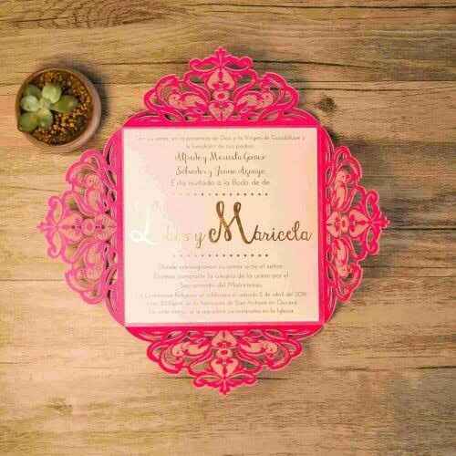 Invitaciones en color rosa 🌸 - 14
