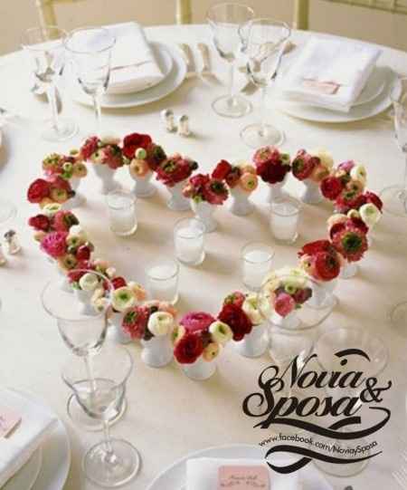 Centros de mesa de corazón